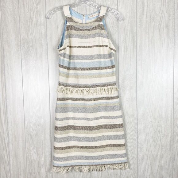Tory Burch Dresses & Skirts - Tory Burch | Jane Sleeveless Striped Cotton Sheath Dress Size 6